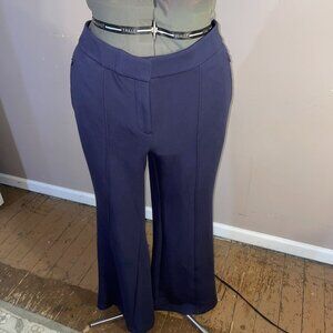 Lane Bryant Straight Leg Travel Trousers Navy Blue Stretch Zip Pockets Sz 16